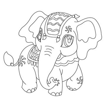 dibujos de elefantes para niños faciles