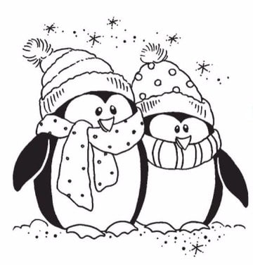dibujos de pinguinos para colorear enamorados