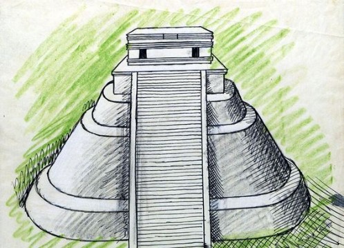 dibujos de piramides mayas en caricatura