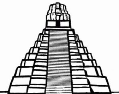 dibujos de piramides mayas para colorear