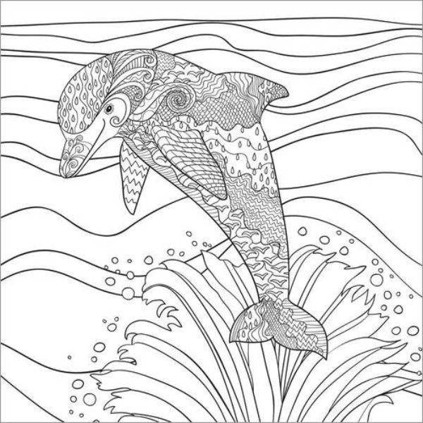 dibujos de delfines para colorear complejos
