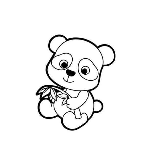 imagenes de pandas para colorear tierno para tarjeta