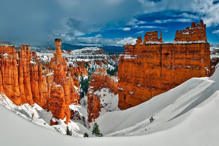 lugares con nieve en estados unidos Bryce Canyons