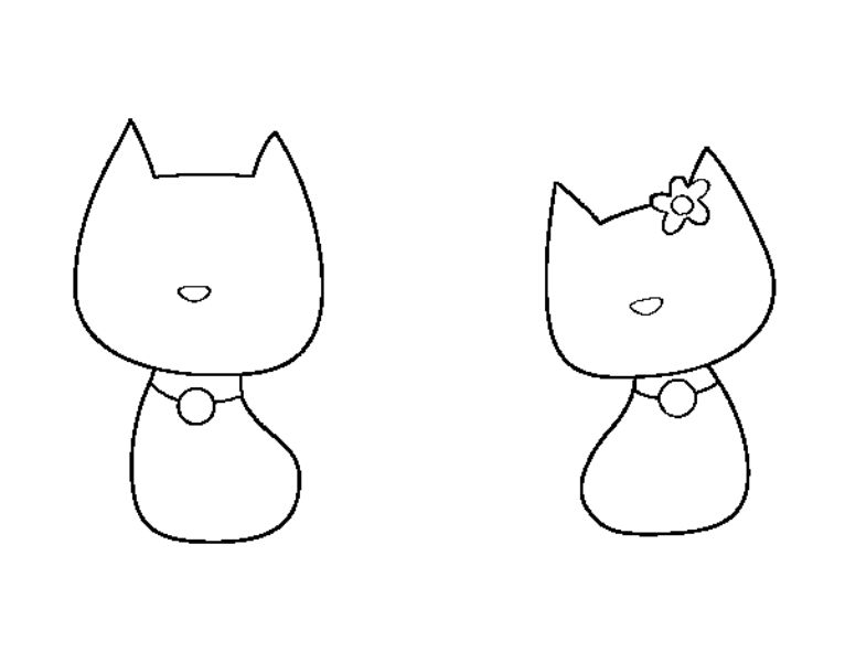 imagenes de gatos para dibujar delineados