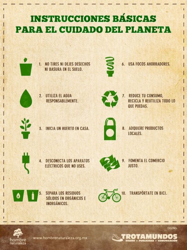 10 formas de cuidar el medio ambiente cartel