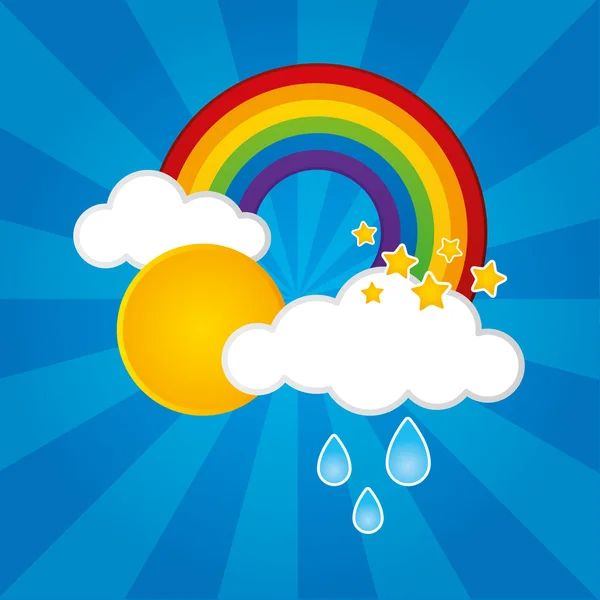 imagenes de arcoiris con sol y lluvia dibujo