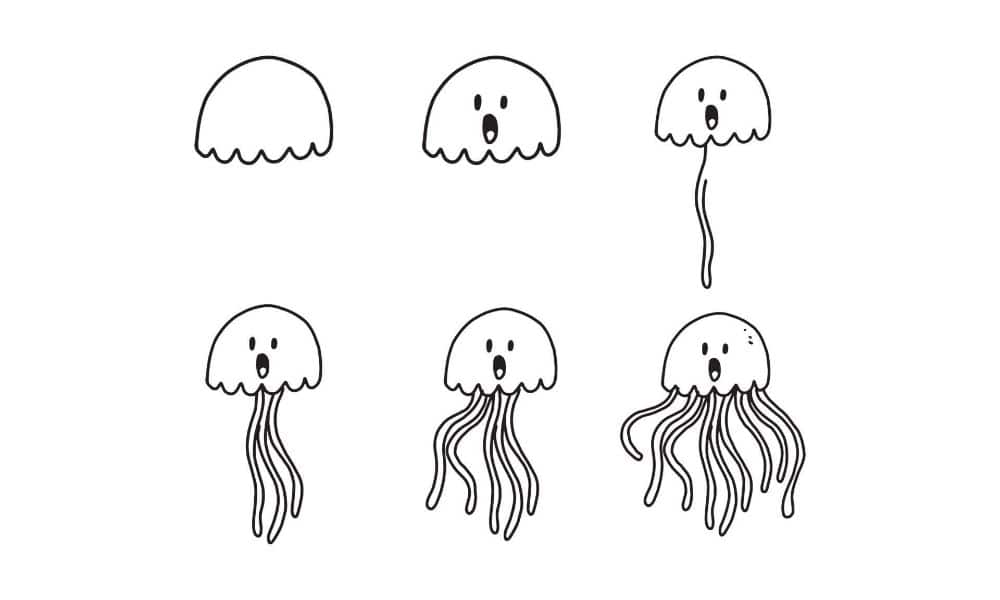 animales marinos animados para dibujar medusa