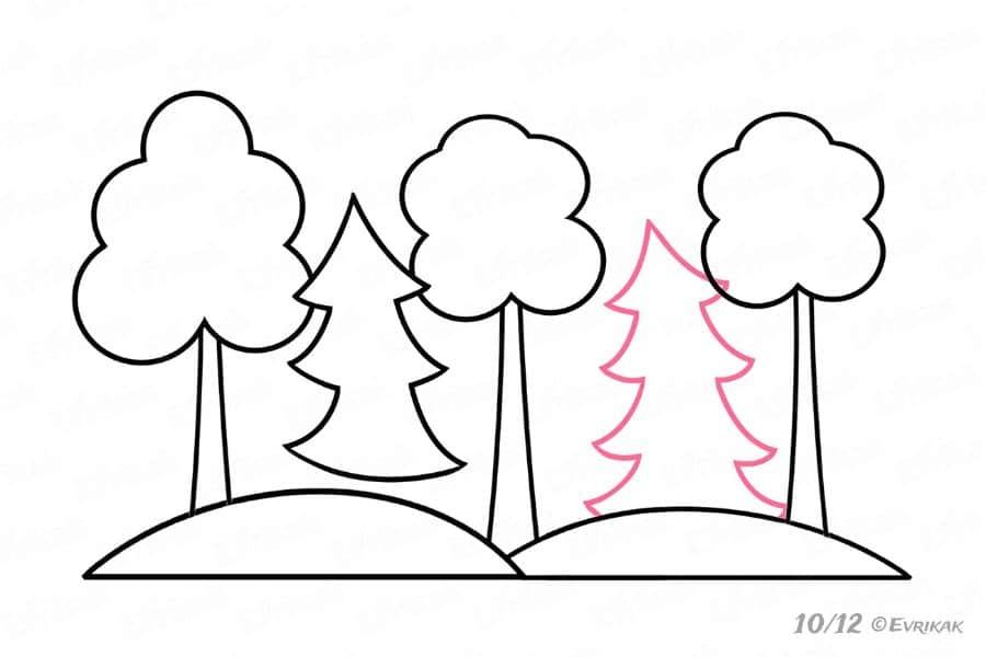 como dibujar un bosque de manera sencilla