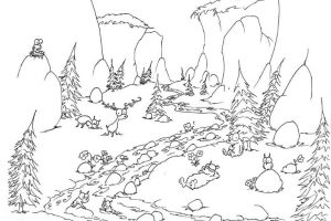 dibujos de animales en un bosque paisajes