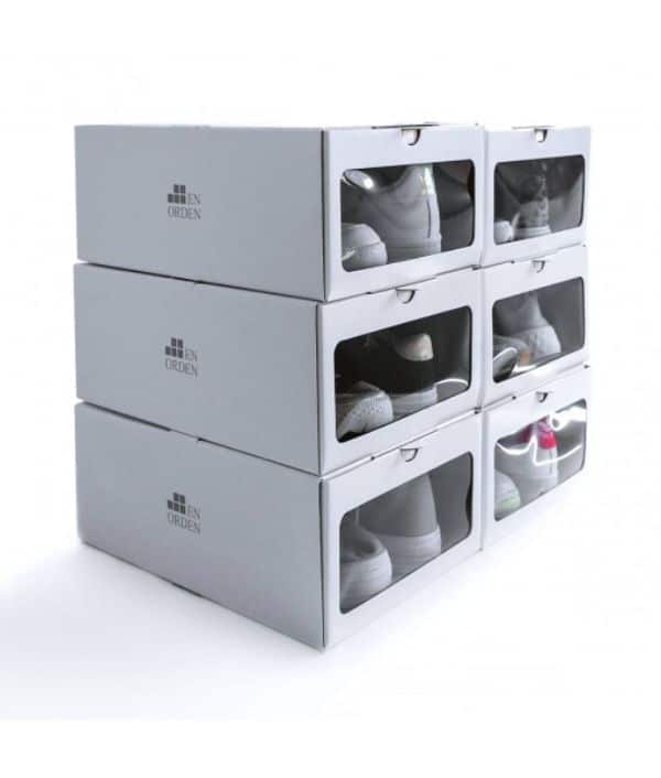 como reciclar cajas de carton organizadoras de zapatos