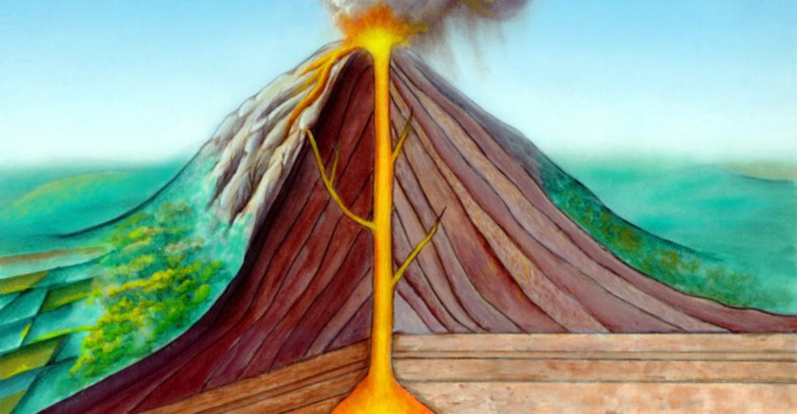 imagen de volcanes para niños desde el interior
