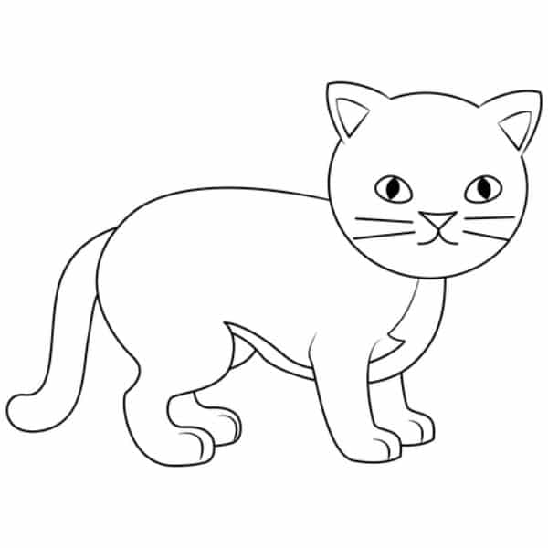 dibujos de gatos faciles para colorear