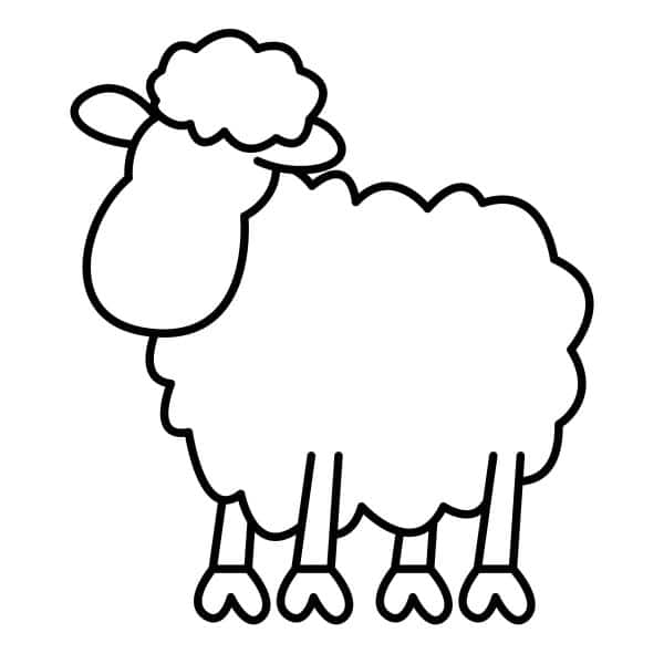 dibujo de oveja para colorear y completar la obra
