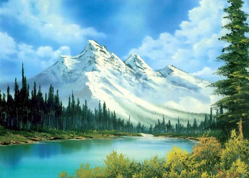 imagenes de paisajes con nieve pinturas