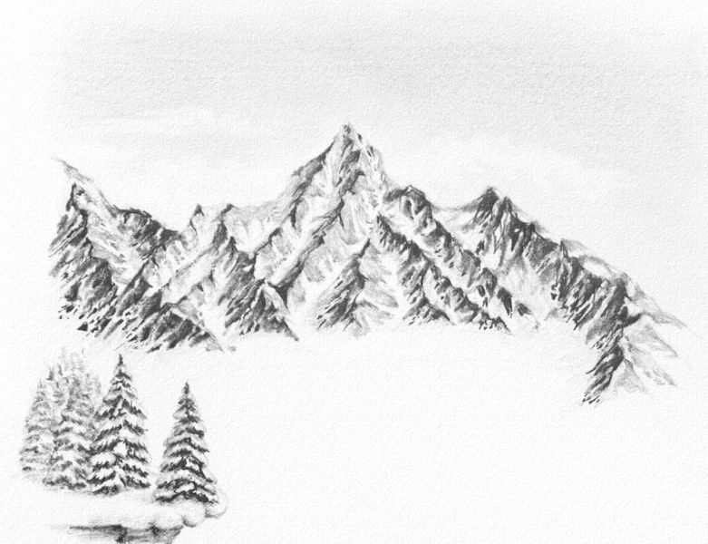 paisajes de montaña para dibujar para completar