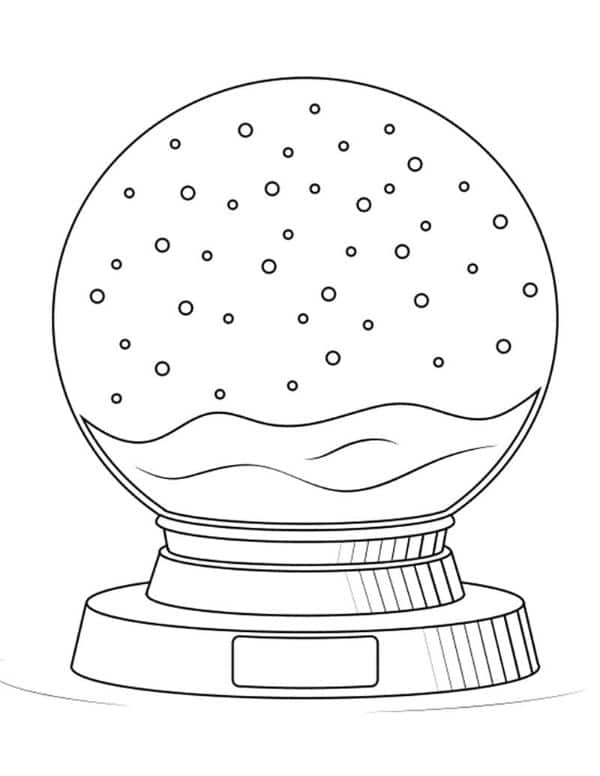 dibujo de nieve para colorear bola de cristal