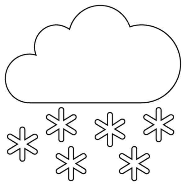dibujo de nieve para colorear con nube