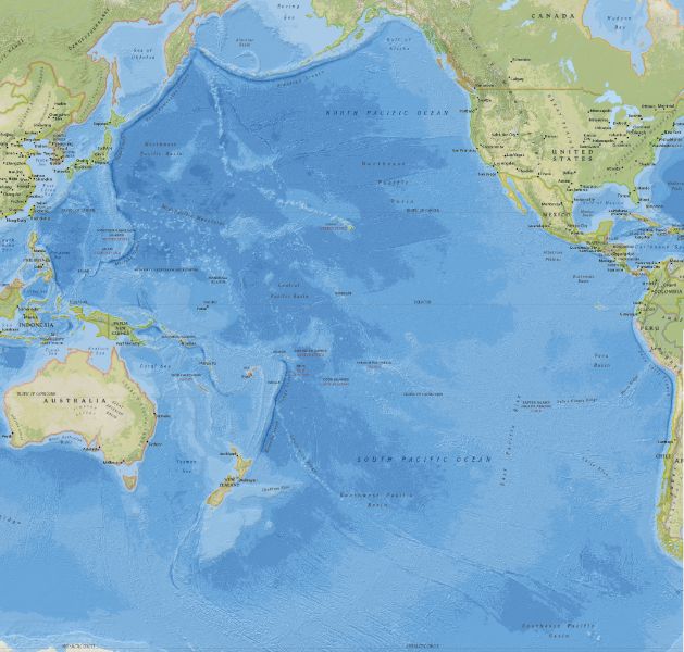 imágenes del océano pacifico mapa