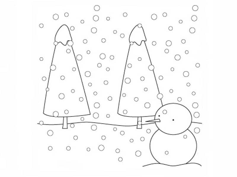 paisajes de invierno para dibujar muñeco de nieve
