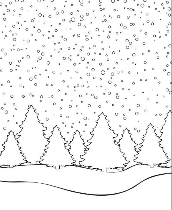 paisajes de invierno para dibujar paisaje nevando