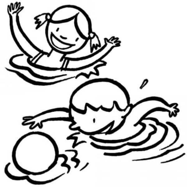 dibujos para colorear agua piscina