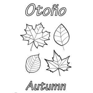 hojas de otoño dibujo con letras