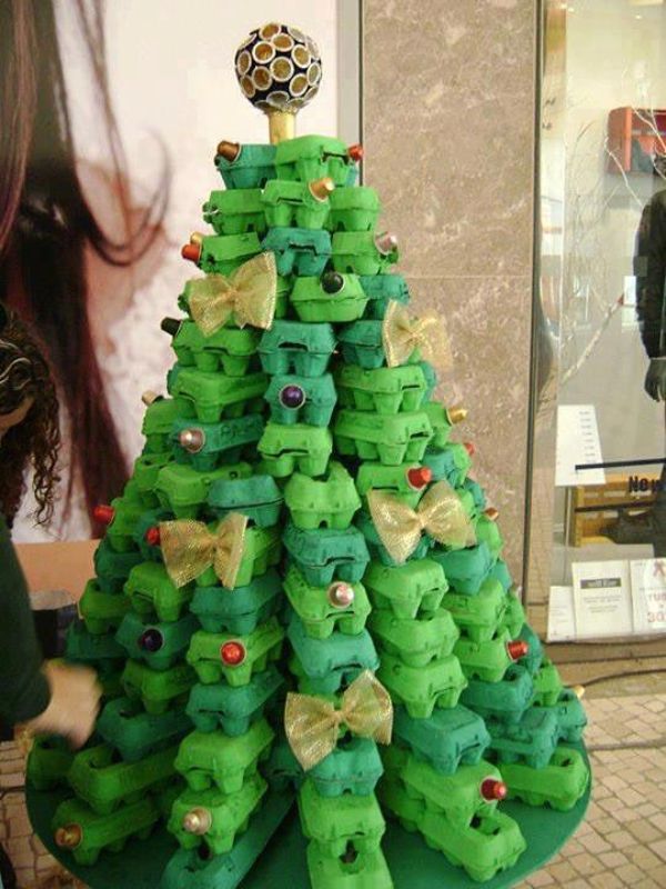 adornos de navidad con reciclaje arboles creativos