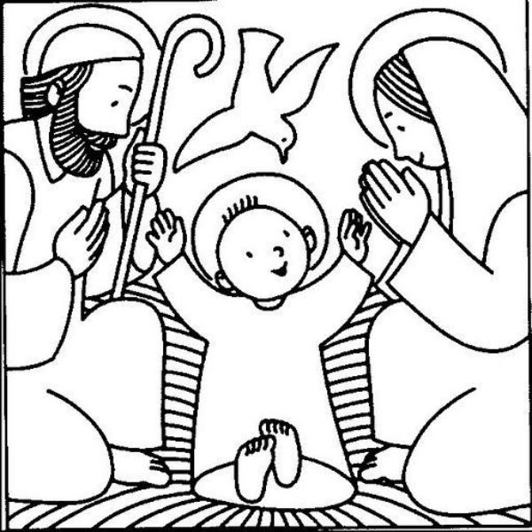 dibujos de nacimiento de jesus sencillo