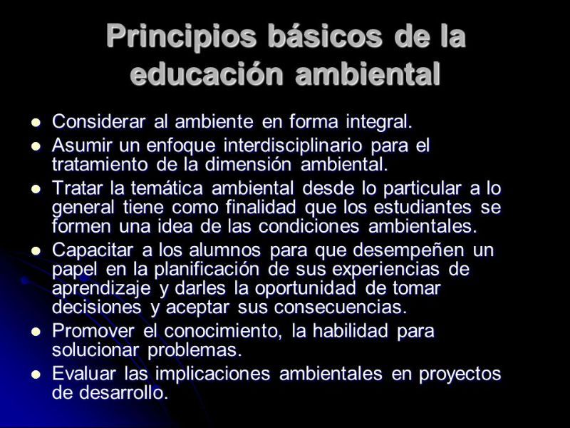 tipos de educación ambiental principios basicos