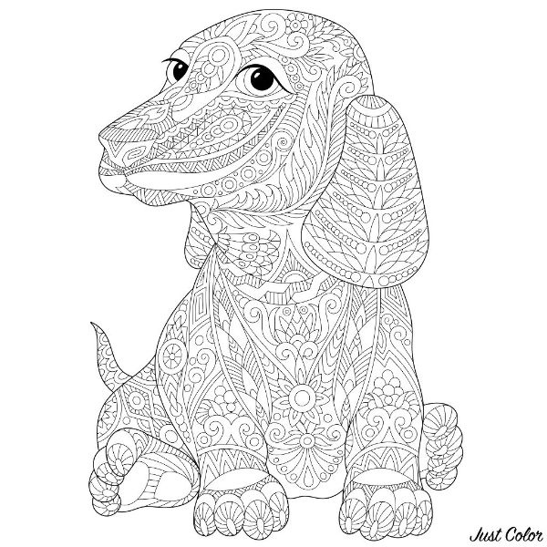 dibujos para colorear de perros estilo mandala