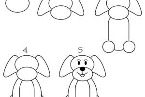 dibujar un perro paso a paso en cinco pasos