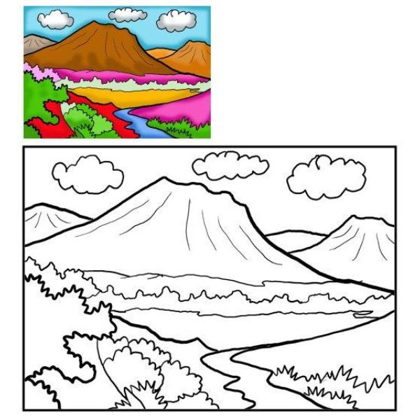 imágenes de montañas para colorear con probables resultados