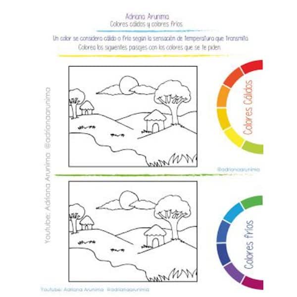  Los paisajes con colores cálidos para niños de   años